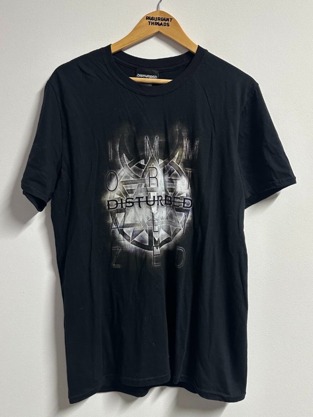 Disturbed Band Tour Rock Tshirt Black Large Y2K